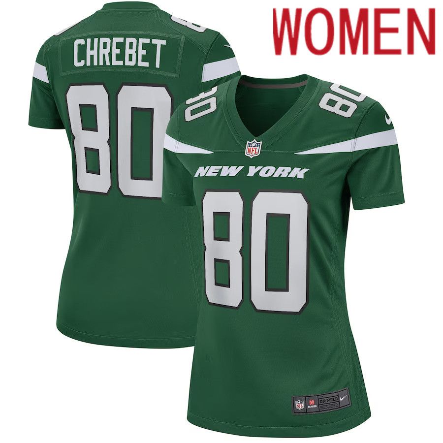 Women New York Jets #80 Wayne Chrebet Nike Gotham Green Game Retired Player NFL Jersey